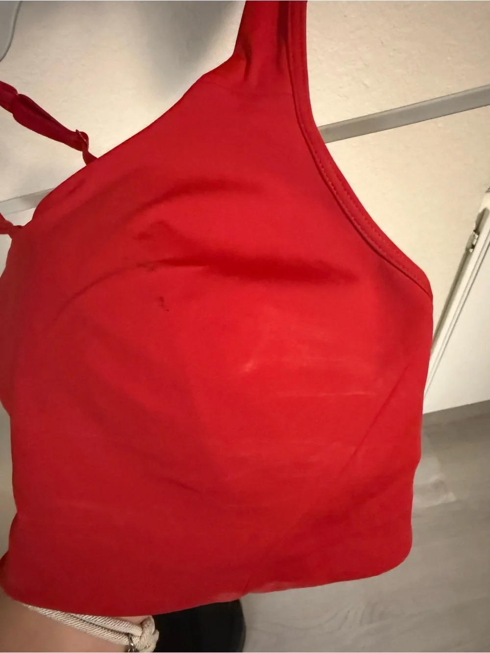Lululemon Like A Cloud Bra Longline D/DD Cup Red 34D Strappy Sports Bra